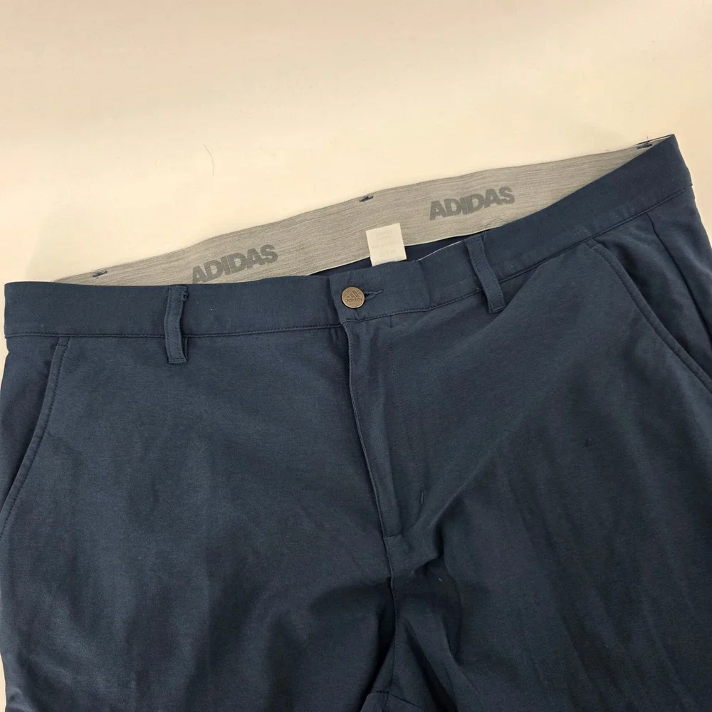 Adidas Golf Pants Mens 38x32 Navy Blue Flat Front Performance Stretch